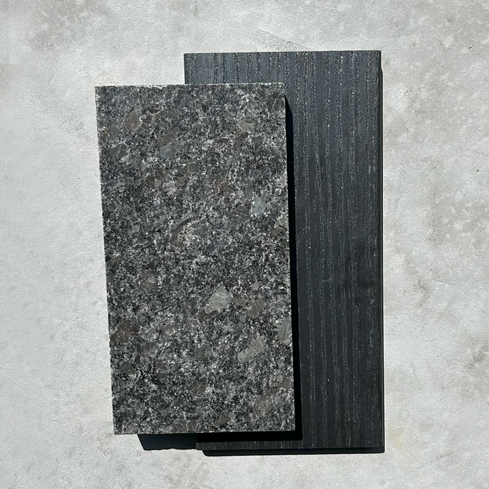8ft Outdoor Kitchen - Black Cabinet w/ Black Granite Countertop