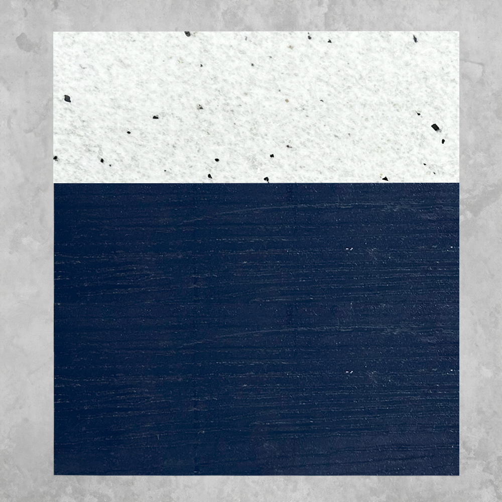 8ft Outdoor Kitchen - Blue Cabinet w/ White Granite Countertop