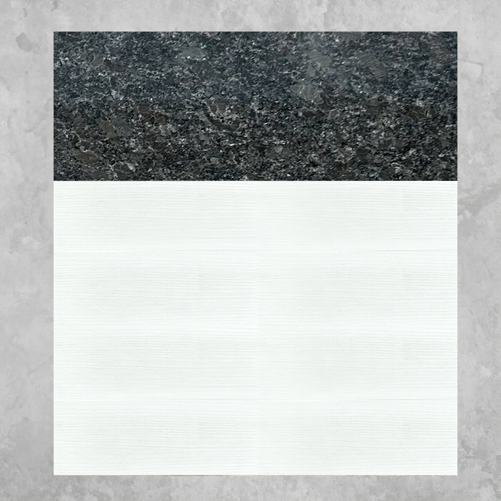 8ft Outdoor Kitchen - White Cabinet w/ Black Granite Countertop