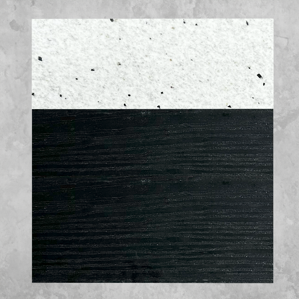 8ft Outdoor Kitchen - Black Cabinet w/ White Granite Countertop