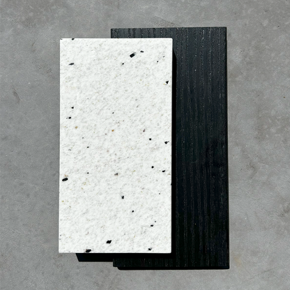 8ft Outdoor Kitchen - Black Cabinet w/ White Granite Countertop